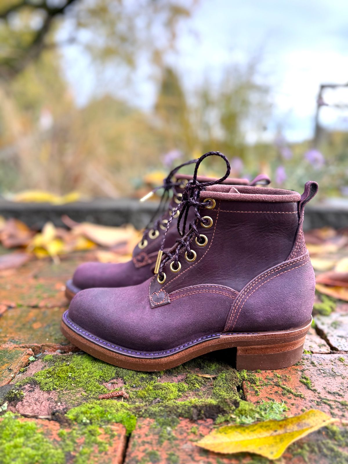 Photo by Dear_suzie on November 5, 2025 of the Dear Suzie Suzie’s Work Boot in Conceria Walpier Violet Buttero.