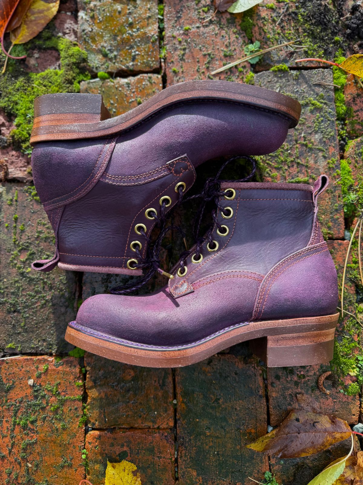 Photo by Dear_suzie on November 5, 2025 of the Dear Suzie Suzie’s Work Boot in Conceria Walpier Violet Buttero.