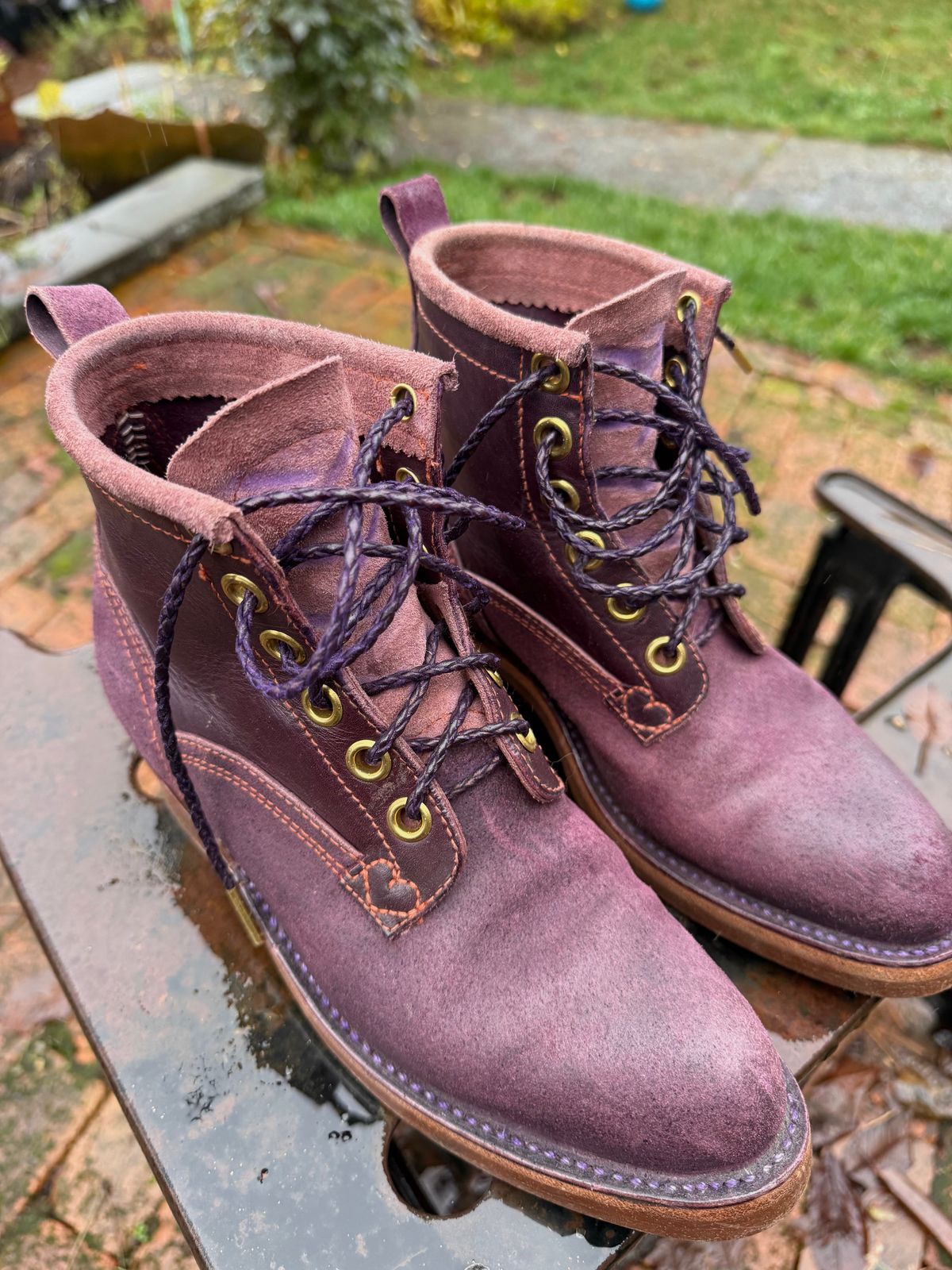 Photo by Dear_suzie on December 5, 2025 of the Dear Suzie Suzie’s Work Boot in Conceria Walpier Violet Buttero.