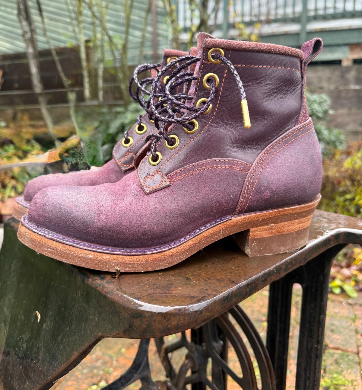 Photo by Dear_suzie on December 5, 2025 of the Dear Suzie Suzie’s Work Boot in Conceria Walpier Violet Buttero.