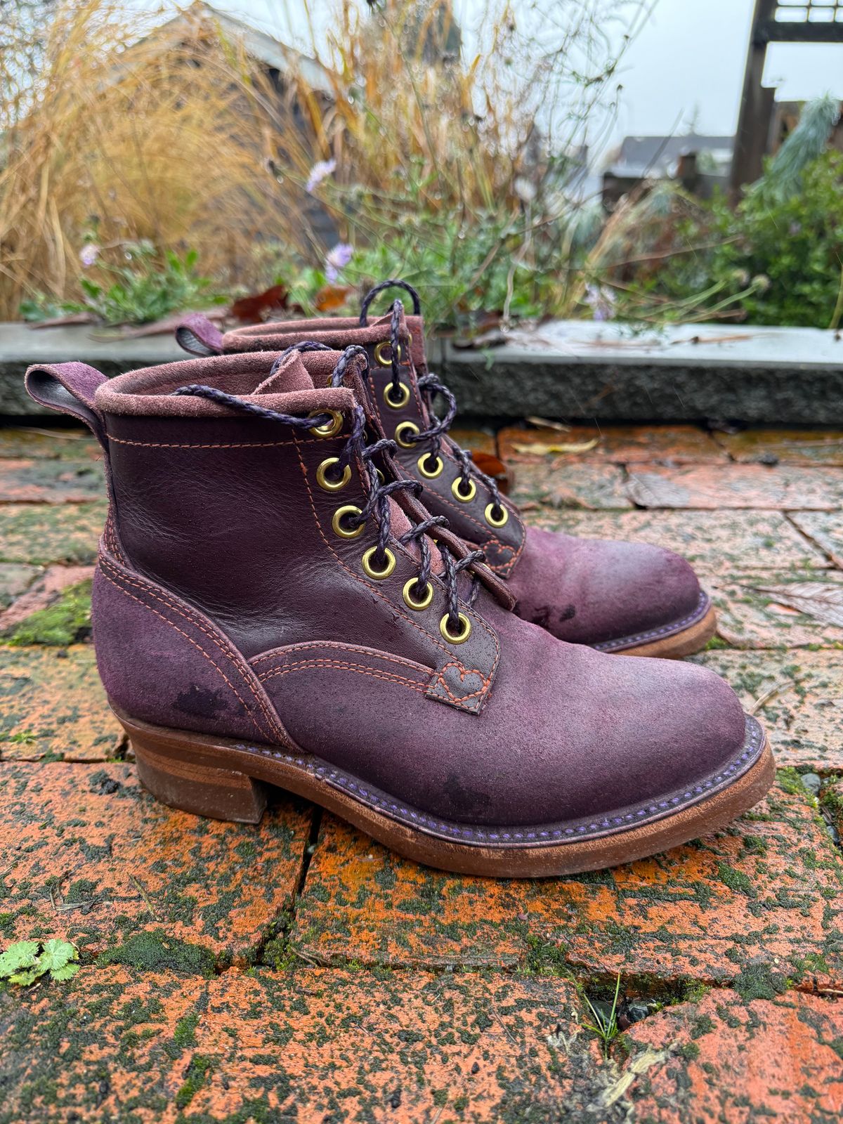 Photo by Dear_suzie on December 5, 2025 of the Dear Suzie Suzie’s Work Boot in Conceria Walpier Violet Buttero.