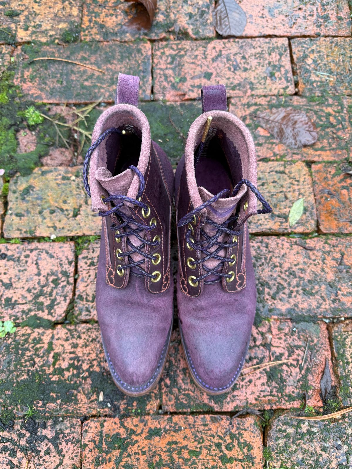 Photo by Dear_suzie on December 5, 2025 of the Dear Suzie Suzie’s Work Boot in Conceria Walpier Violet Buttero.