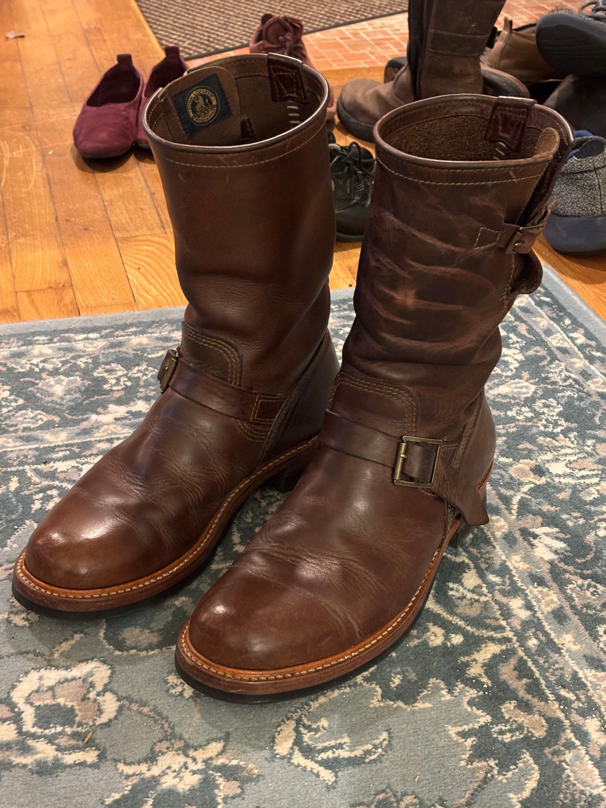 Photo by mulceber on March 26, 2025 of the John Lofgren Wabash Engineer Boots in Horween Natural Chromexcel.