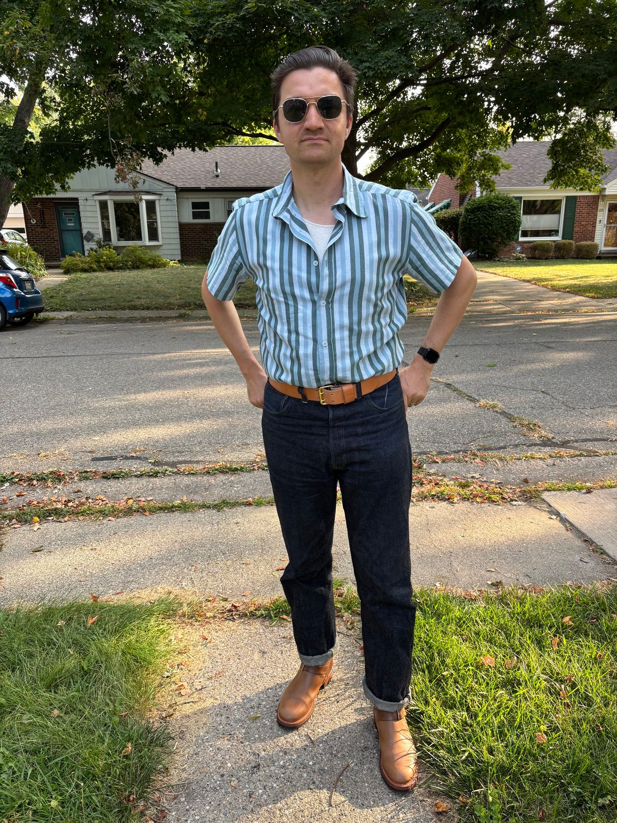 Photo by mulceber on September 20, 2025 of the John Lofgren Wabash Engineer Boots in Horween Natural Chromexcel.