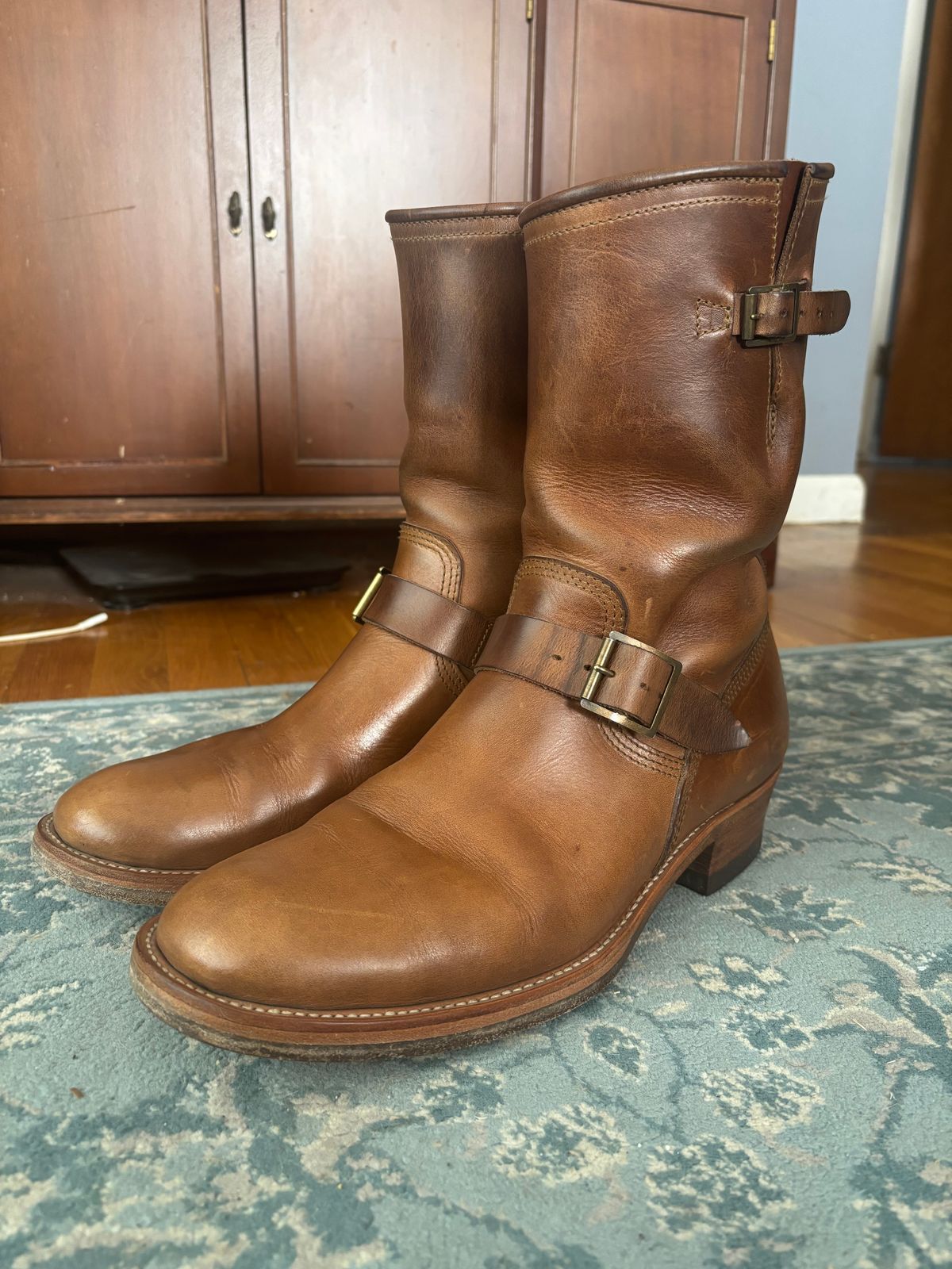 Photo by mulceber on April 24, 2026 of the John Lofgren Wabash Engineer Boots in Horween Natural Chromexcel.