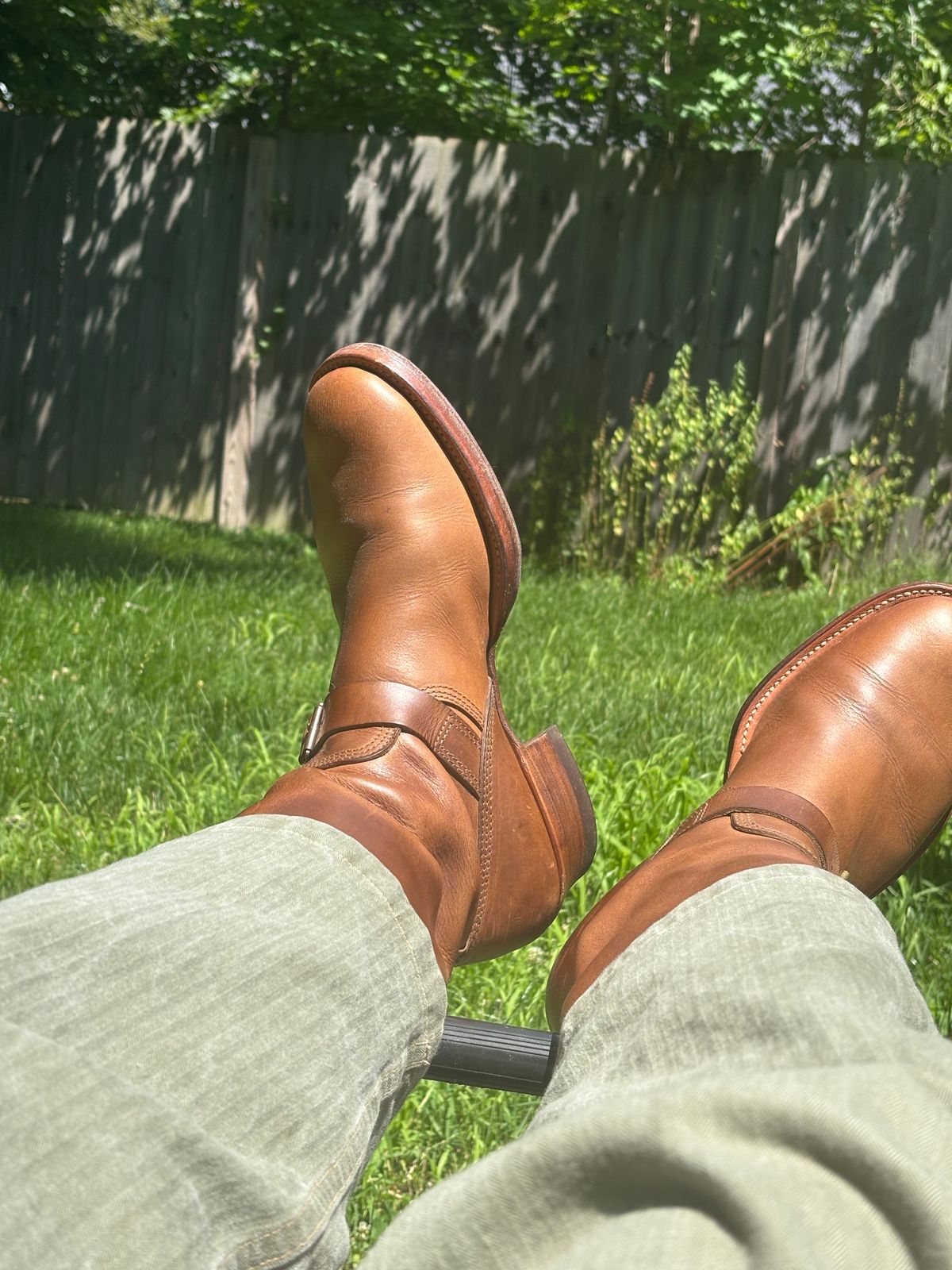 Photo by mulceber on July 8, 2026 of the John Lofgren Wabash Engineer Boots in Horween Natural Chromexcel.