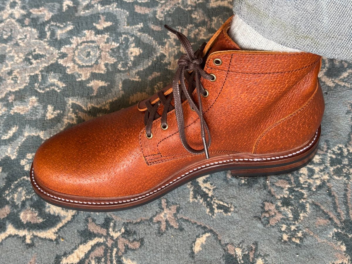 Photo by mulceber on March 12, 2025 of the Caswell Boot Company Custom Model in Gallun Cognac Jabari Wild Boar.