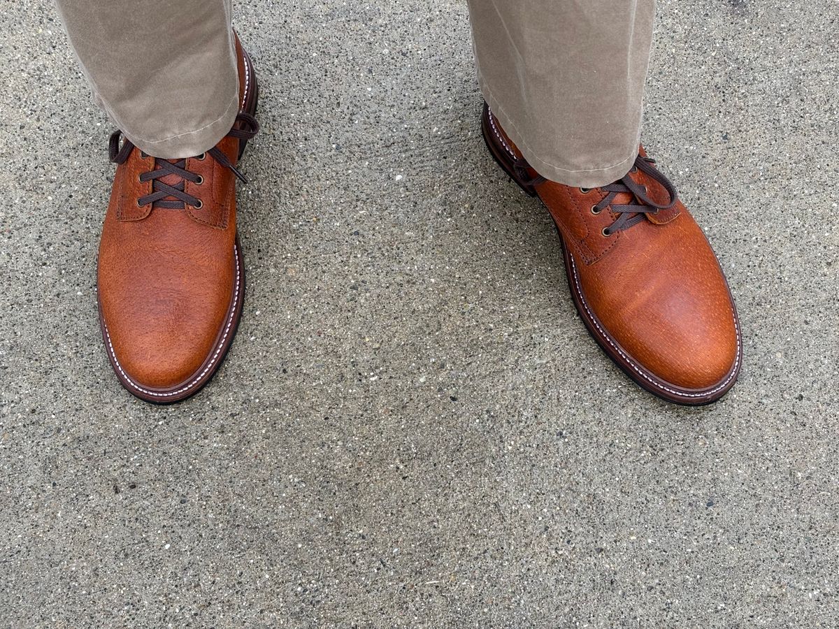 Photo by mulceber on March 29, 2025 of the Caswell Boot Company Custom Model in Gallun Cognac Jabari Wild Boar.
