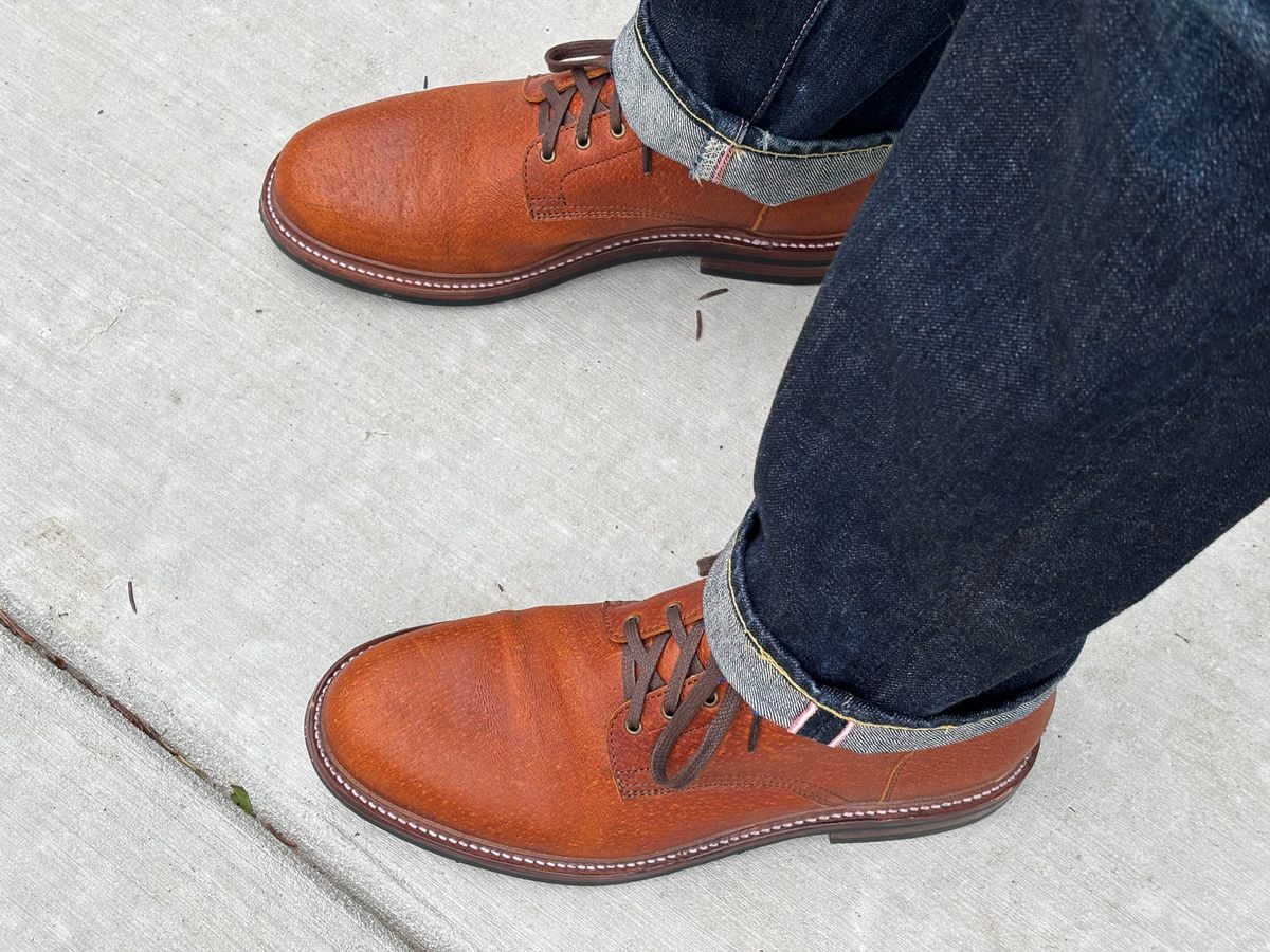 Photo by mulceber on June 6, 2025 of the Caswell Boot Company Custom Model in Gallun Cognac Jabari Wild Boar.