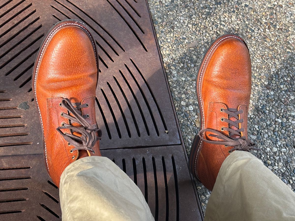 Photo by mulceber on July 12, 2025 of the Caswell Boot Company Custom Model in Gallun Cognac Jabari Wild Boar.