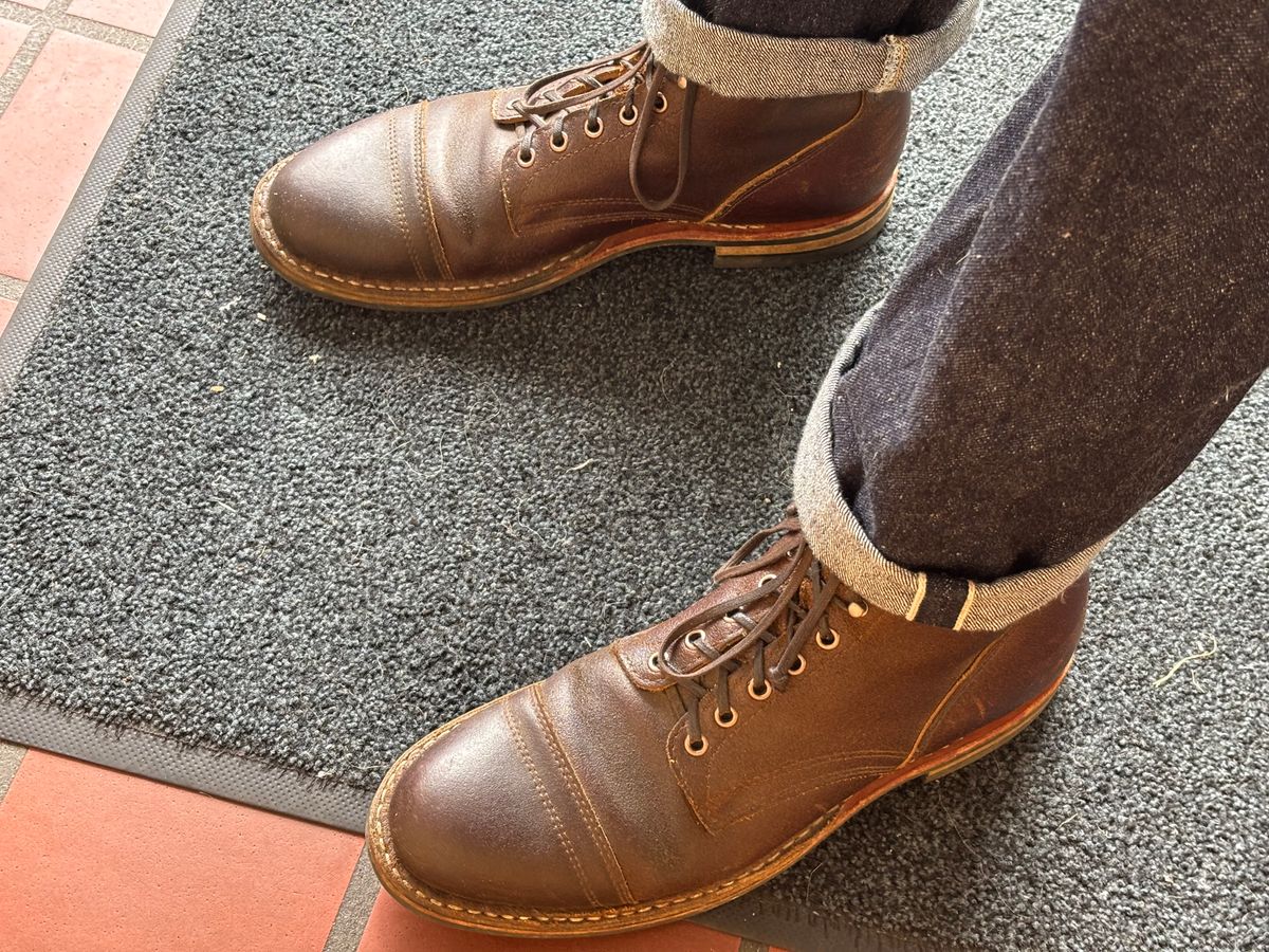 Photo by mulceber on June 13, 2025 of the White's MP-M1TC in Horween Cinnamon Waxed Flesh.