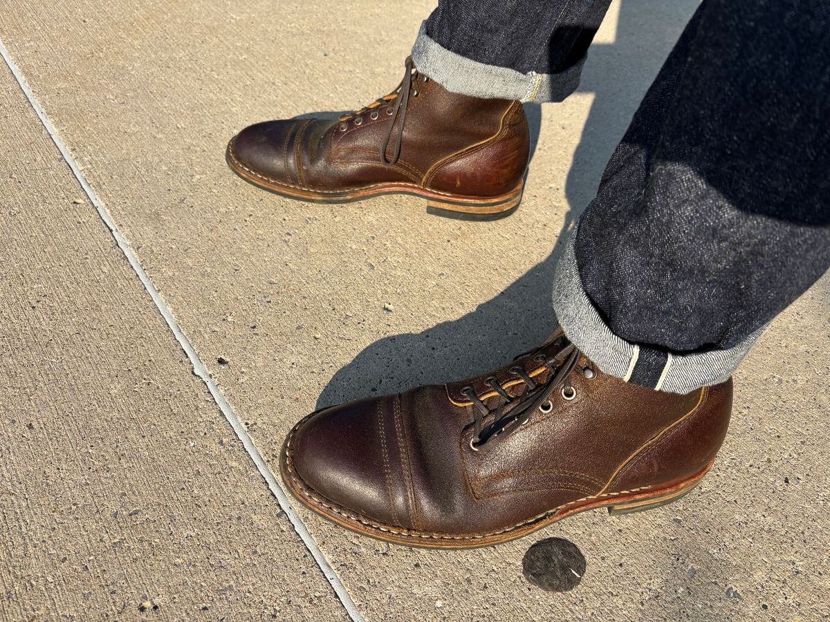 Photo by mulceber on August 1, 2025 of the White's MP-M1TC in Horween Cinnamon Waxed Flesh.