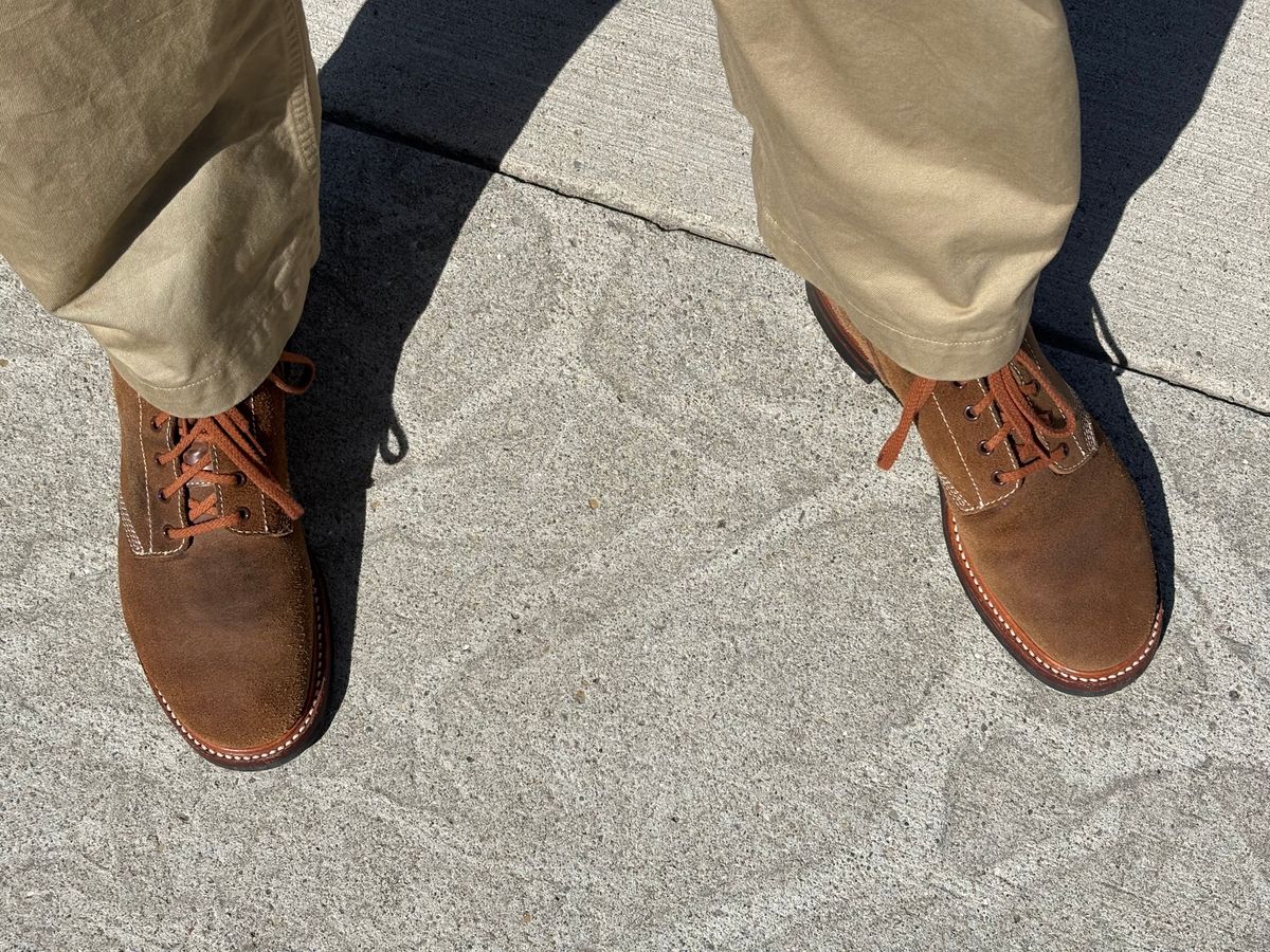 Photo by mulceber on March 18, 2025 of the John Lofgren M-43 Service Shoes in Horween Natural Chromexcel Roughout.