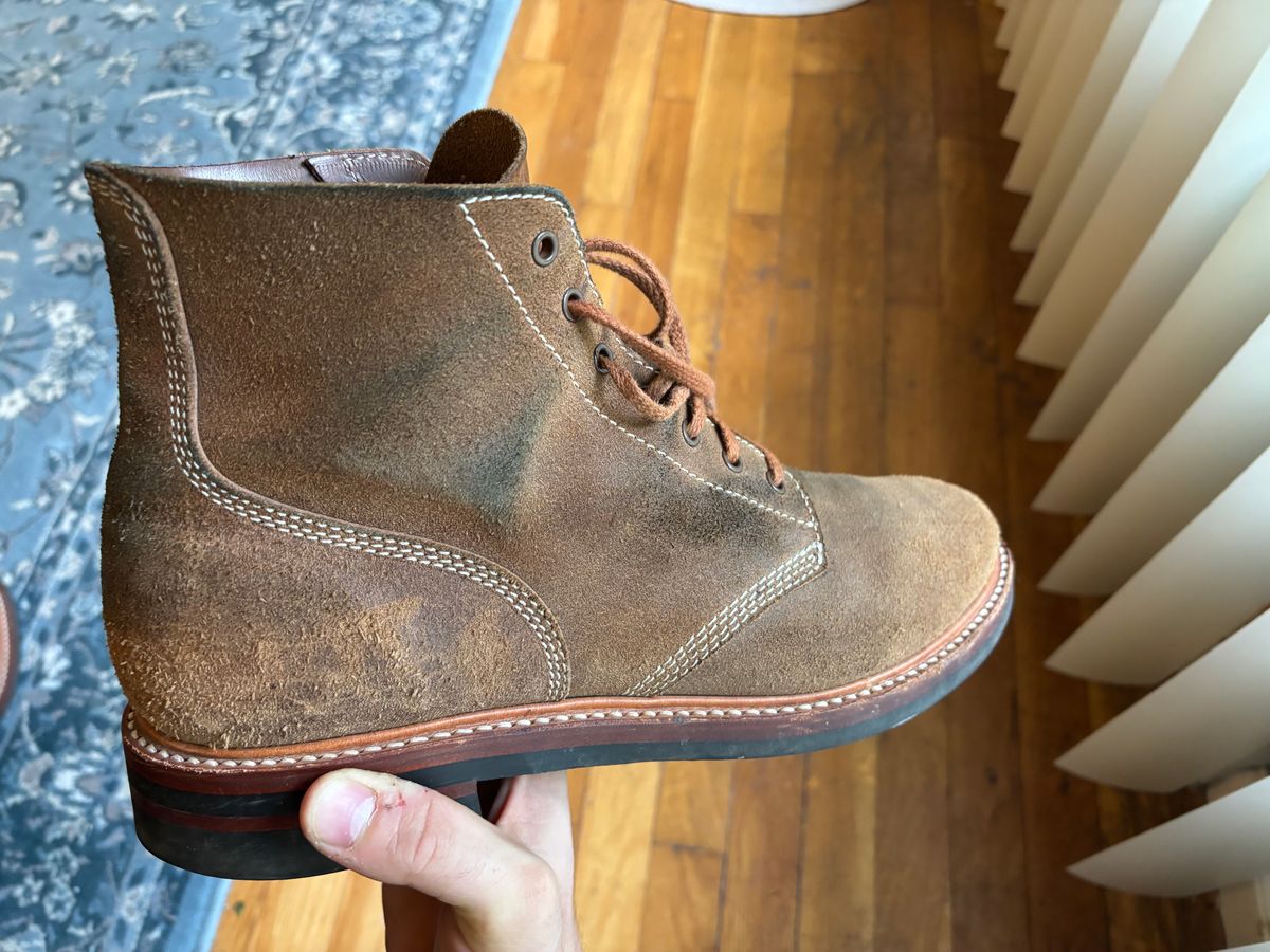 Photo by mulceber on May 22, 2025 of the John Lofgren M-43 Service Shoes in Horween Natural Chromexcel Roughout.