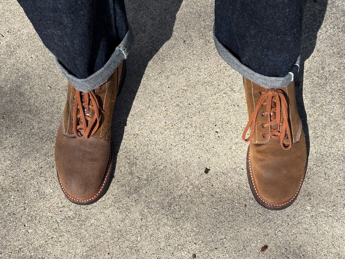 Photo by mulceber on March 27, 2026 of the John Lofgren M-43 Service Shoes in Horween Natural Chromexcel Roughout.