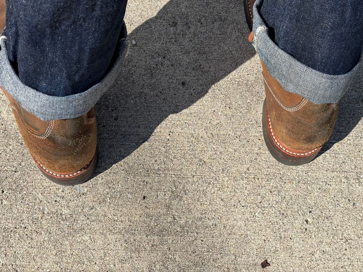 Photo by mulceber on March 27, 2026 of the John Lofgren M-43 Service Shoes in Horween Natural Chromexcel Roughout.