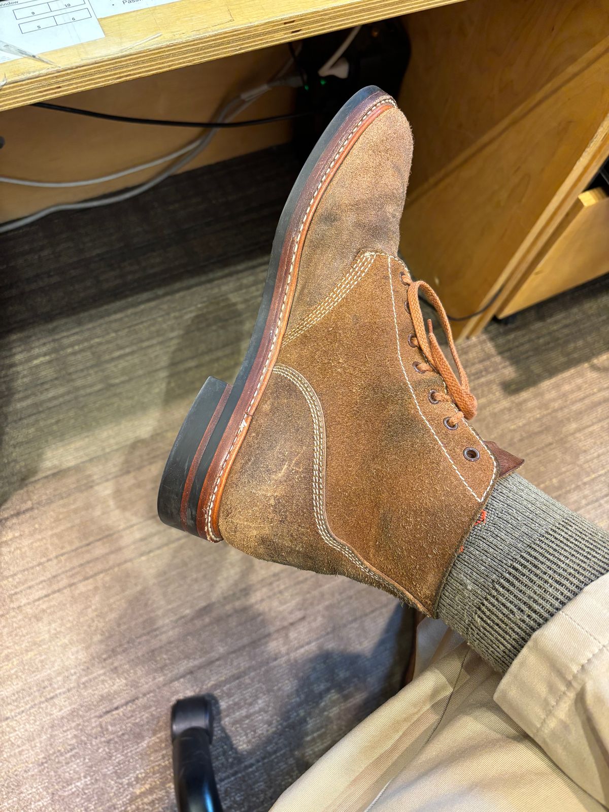 Photo by mulceber on May 12, 2026 of the John Lofgren M-43 Service Shoes in Horween Natural Chromexcel Roughout.