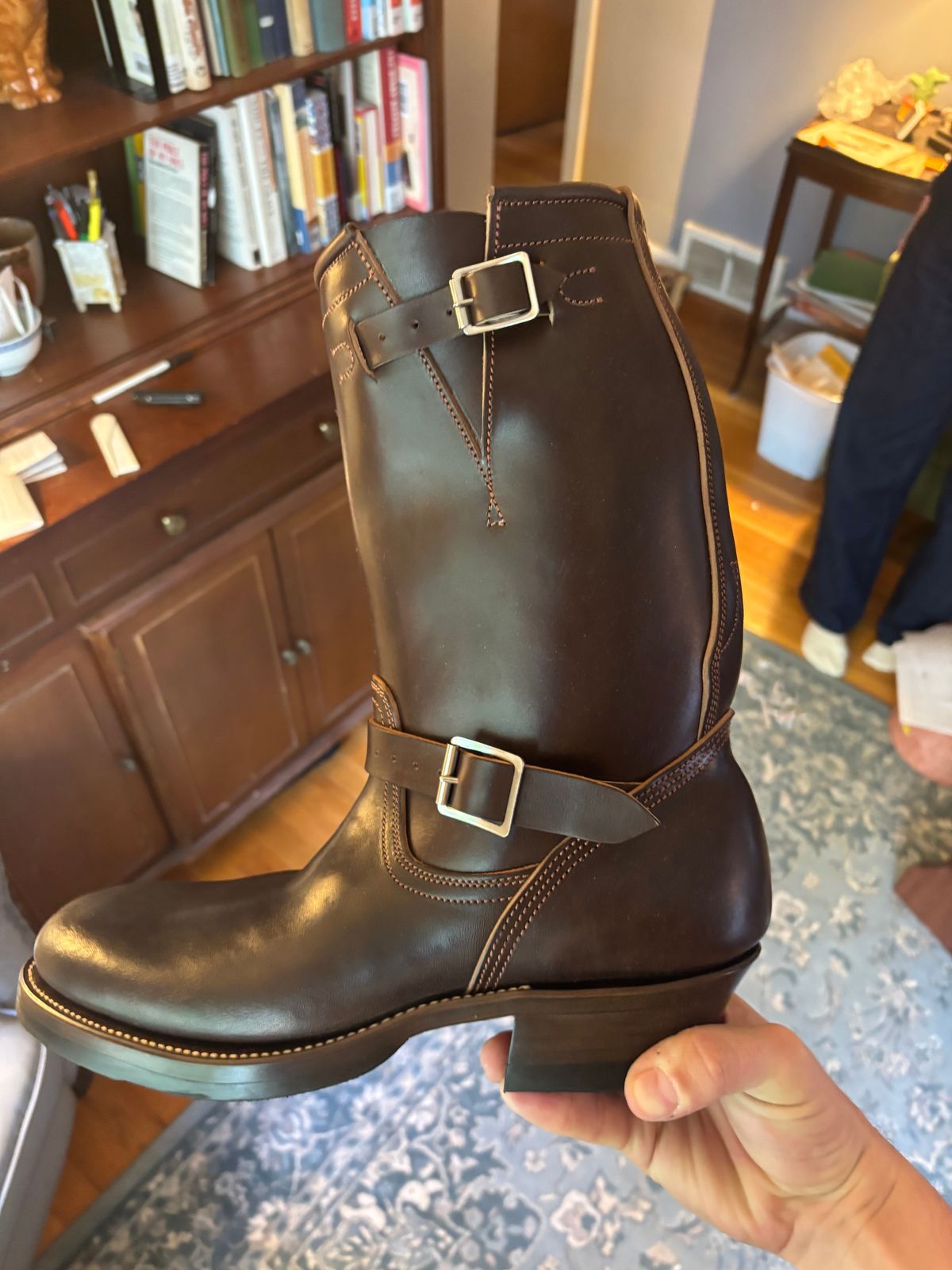 Photo by mulceber on June 2, 2026 of the Unsung U 22-2 Engineer Boot in Maryam Toscanello Horsebutt Overdyed Dark Brown.
