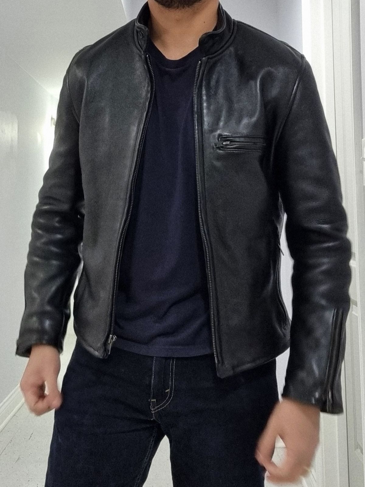 Photo by herculance on February 23, 2025 of the FiveStar Leather Custom Café Racer in FiveStar 1.4mm Steerhide & Wool Lining.
