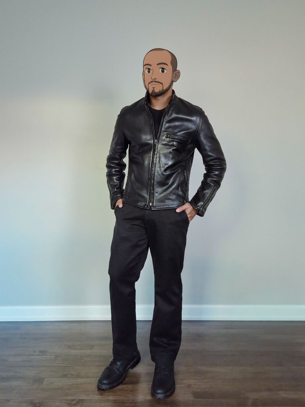 Photo by herculance on October 9, 2025 of the FiveStar Leather Custom Café Racer in FiveStar 1.4mm Steerhide Vegetable-Tanned & Wool Lining.