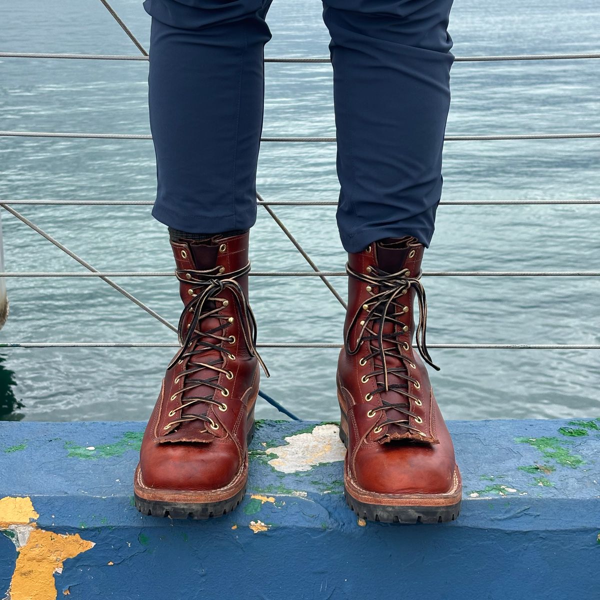 Photo by AlmightyRacko on January 9, 2025 of the Frank's Boots Lace-To-Toe in Wickett & Craig Tan Oiled Latigo.