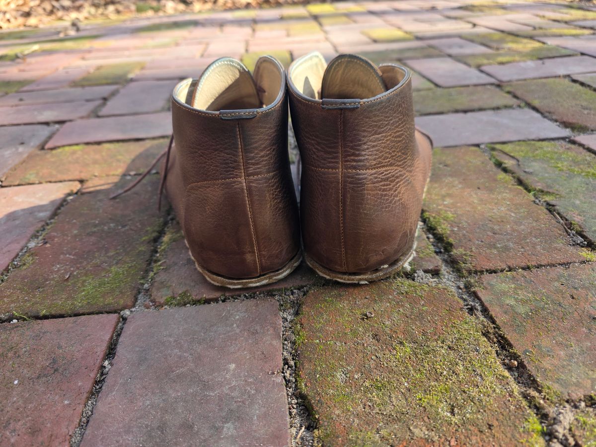Photo by luekenator on January 5, 2026 of the Atlantis Handmade Shoes Oxford Barefoot Ankle Boots in Zaragoza Brown.