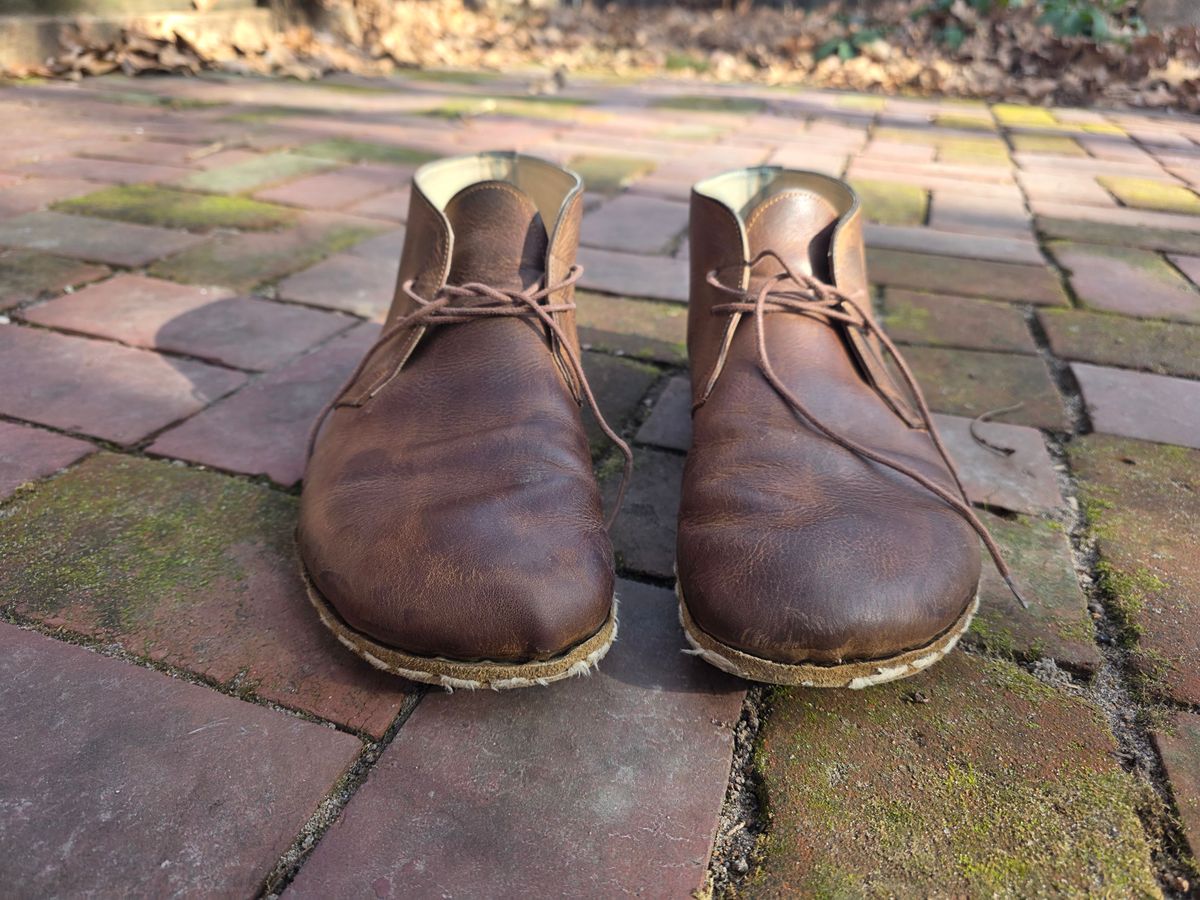 Photo by luekenator on January 5, 2026 of the Atlantis Handmade Shoes Oxford Barefoot Ankle Boots in Zaragoza Brown.