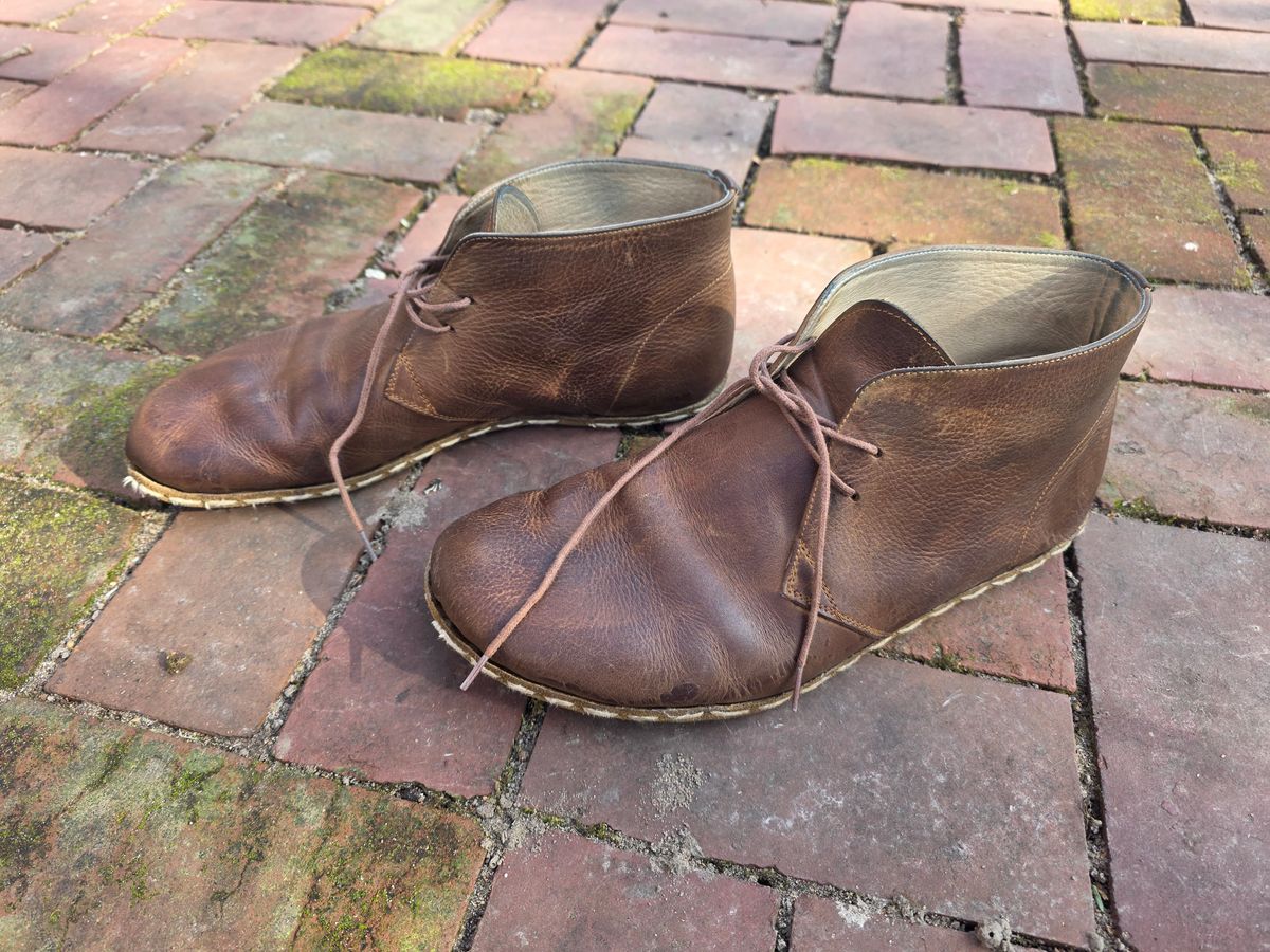 Photo by luekenator on January 5, 2026 of the Atlantis Handmade Shoes Oxford Barefoot Ankle Boots in Zaragoza Brown.