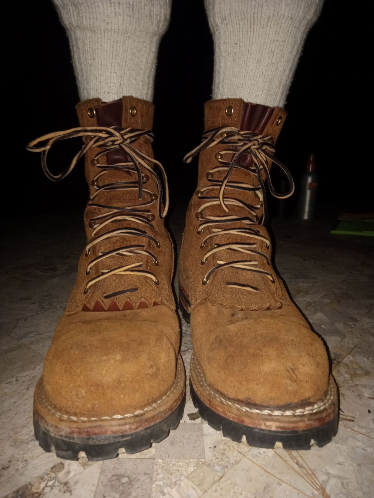 Photo by bootsndogs on November 6, 2024 of the Nicks BuilderPro in Seidel 1964 Brown Roughout.