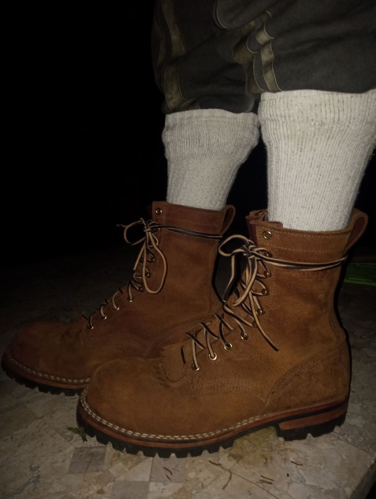 Photo by bootsndogs on November 6, 2024 of the Nicks BuilderPro in Seidel 1964 Brown Roughout.