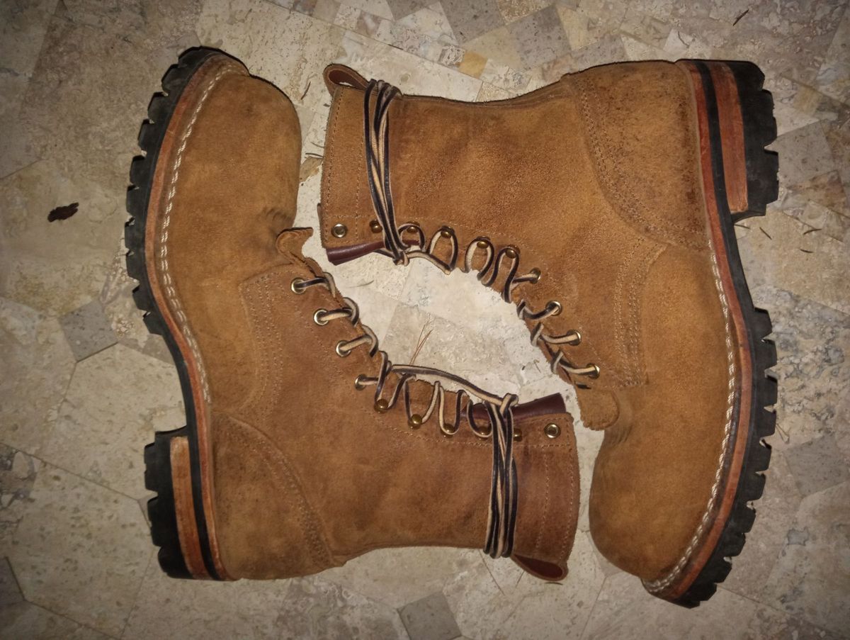 Photo by bootsndogs on November 6, 2024 of the Nicks BuilderPro in Seidel 1964 Brown Roughout.