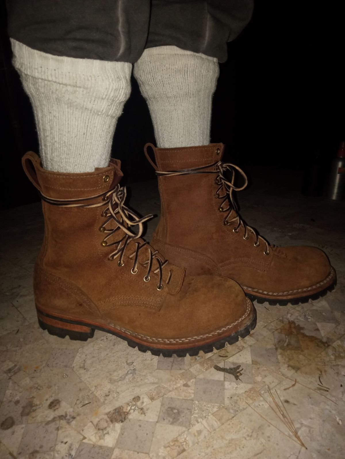 Photo by bootsndogs on November 6, 2024 of the Nicks BuilderPro in Seidel 1964 Brown Roughout.
