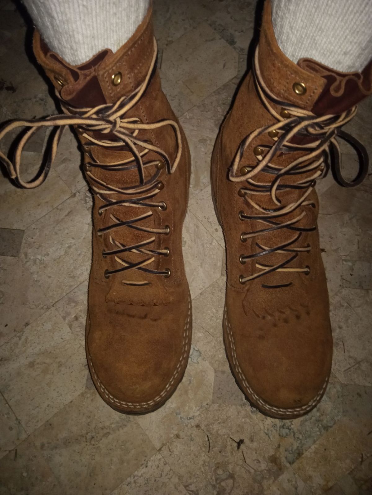Photo by bootsndogs on November 6, 2024 of the Nicks BuilderPro in Seidel 1964 Brown Roughout.
