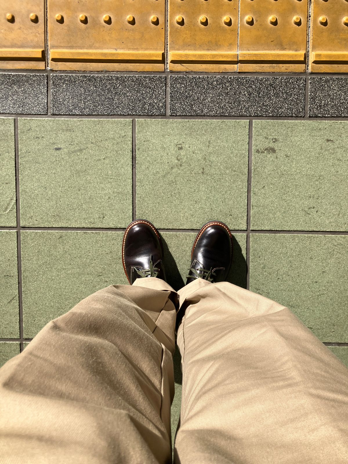 Photo by maru on January 31, 2025 of the Danner Moreland Oxford in Horween Black Chromexcel.