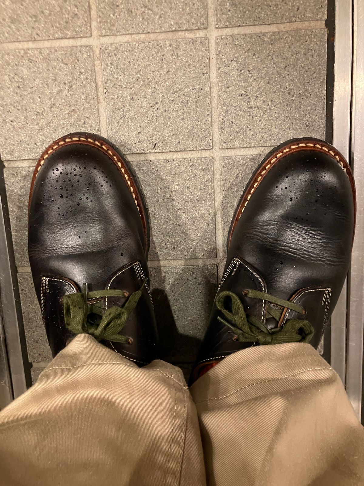 Photo by maru on June 26, 2025 of the Danner Moreland Oxford in Horween Black Chromexcel.