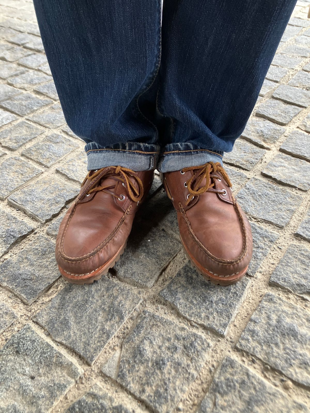 Photo by maru on June 11, 2025 of the Timberland 3eye Classic Lug in Full Grain Leather Brown.
