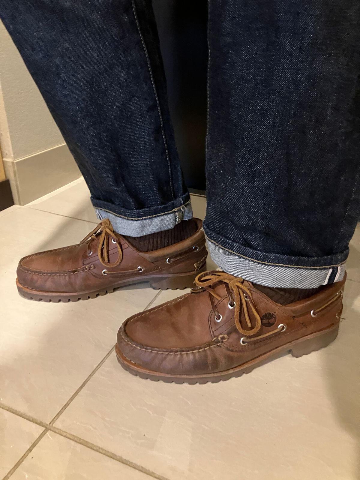 Photo by maru on May 27, 2025 of the Timberland 3eye Classic Lug in Full Grain Leather Brown.