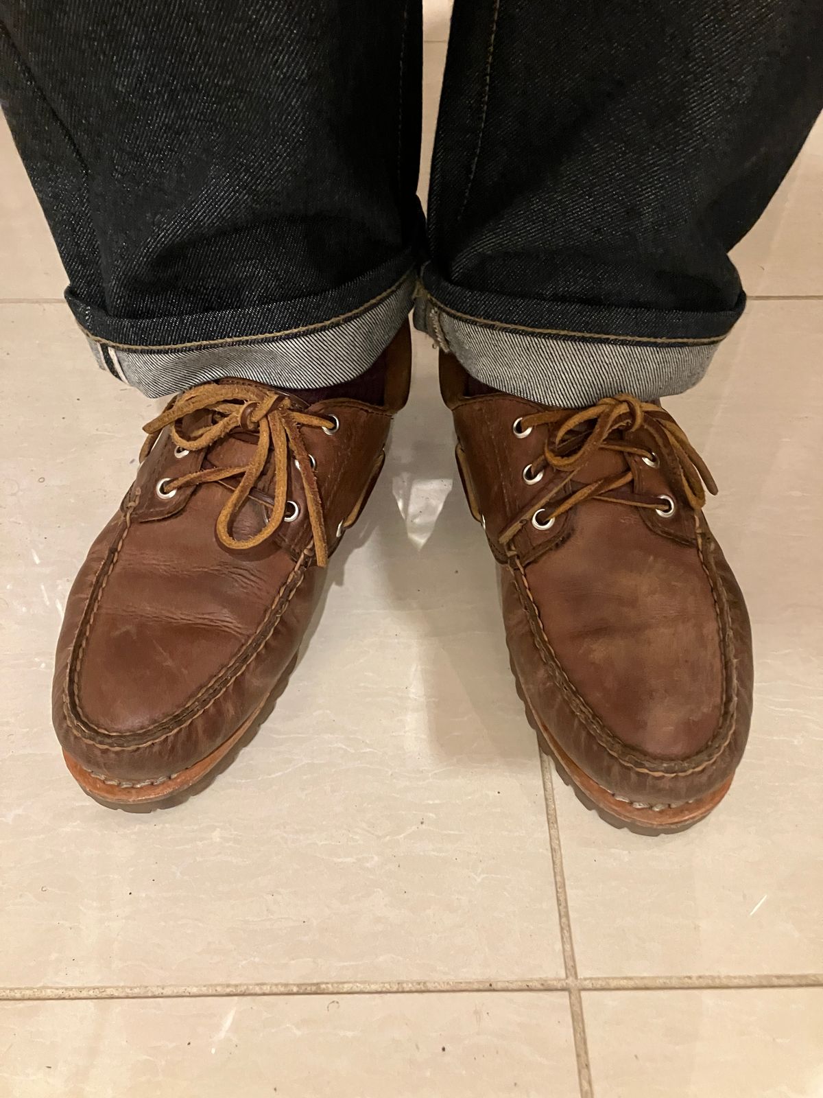 Photo by maru on February 28, 2025 of the Timberland 3eye Classic Lug in Full Grain Leather Brown.