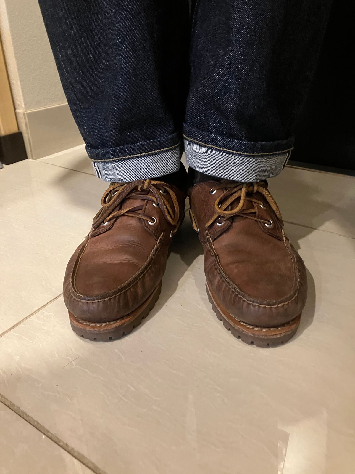 Photo by maru on May 27, 2025 of the Timberland 3eye Classic Lug in Full Grain Leather Brown.