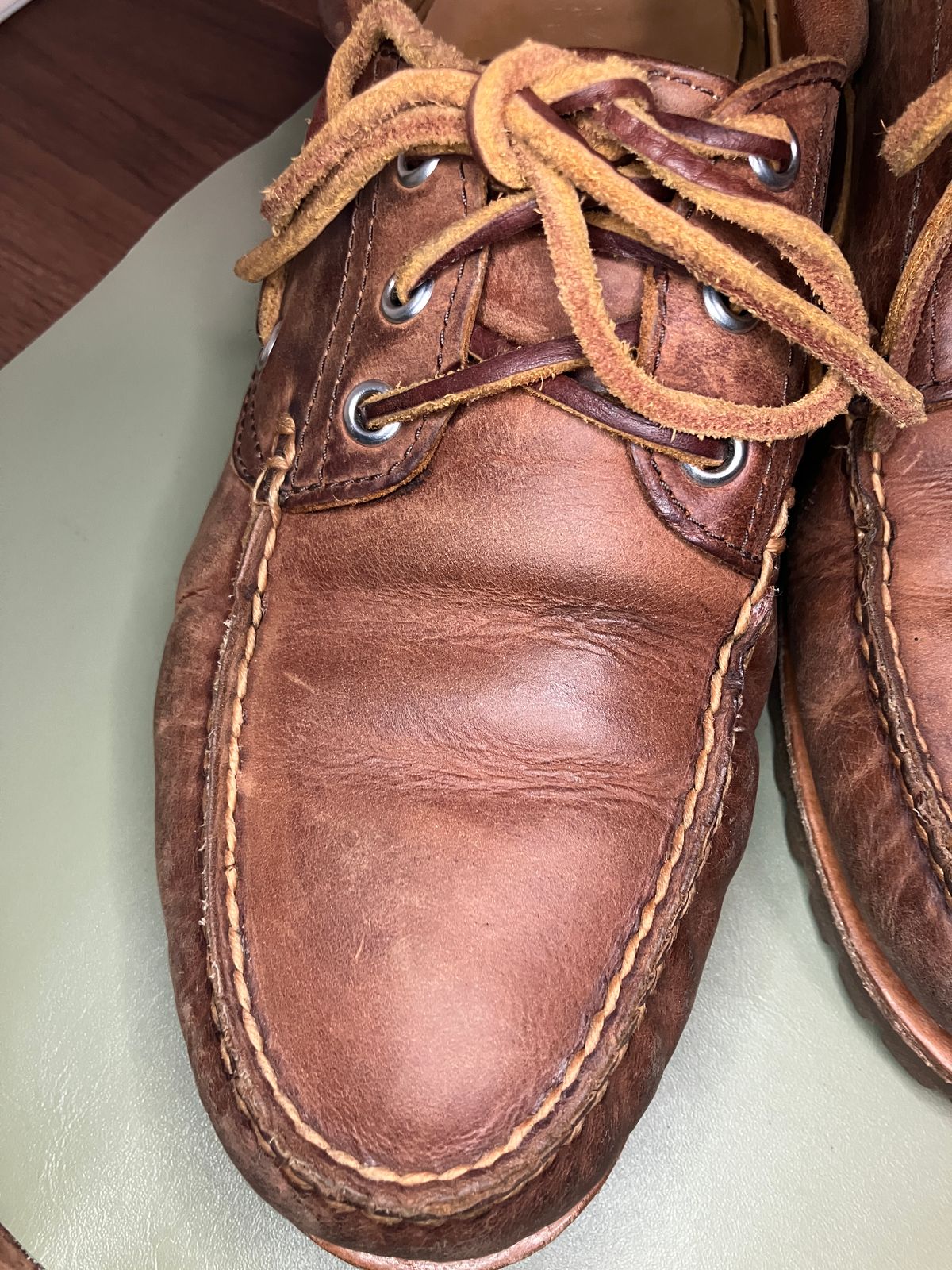 Photo by maru on February 8, 2025 of the Timberland 3eye Classic Lug in Full Grain Leather Brown.