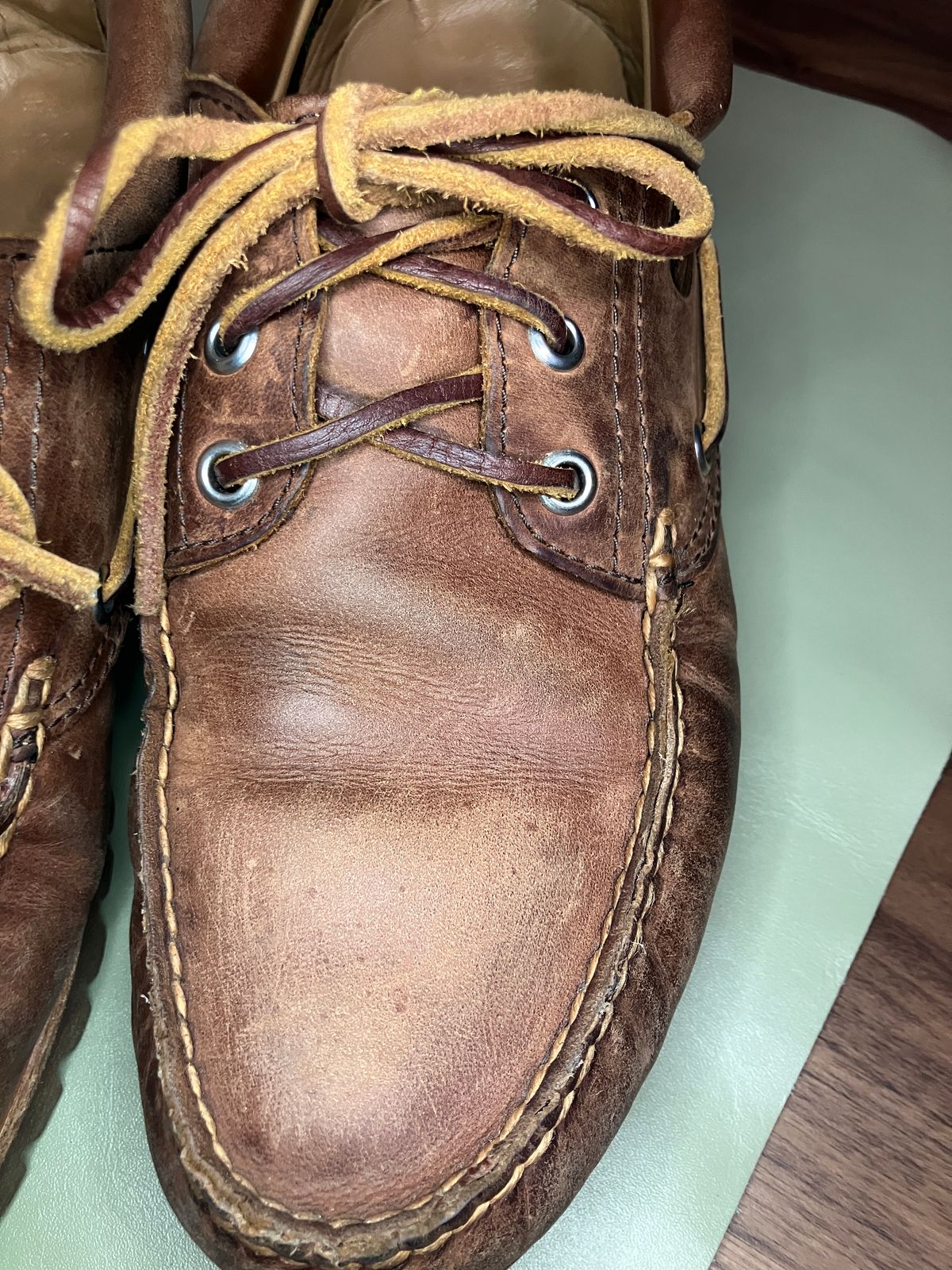Photo by maru on February 8, 2025 of the Timberland 3eye Classic Lug in Full Grain Leather Brown.