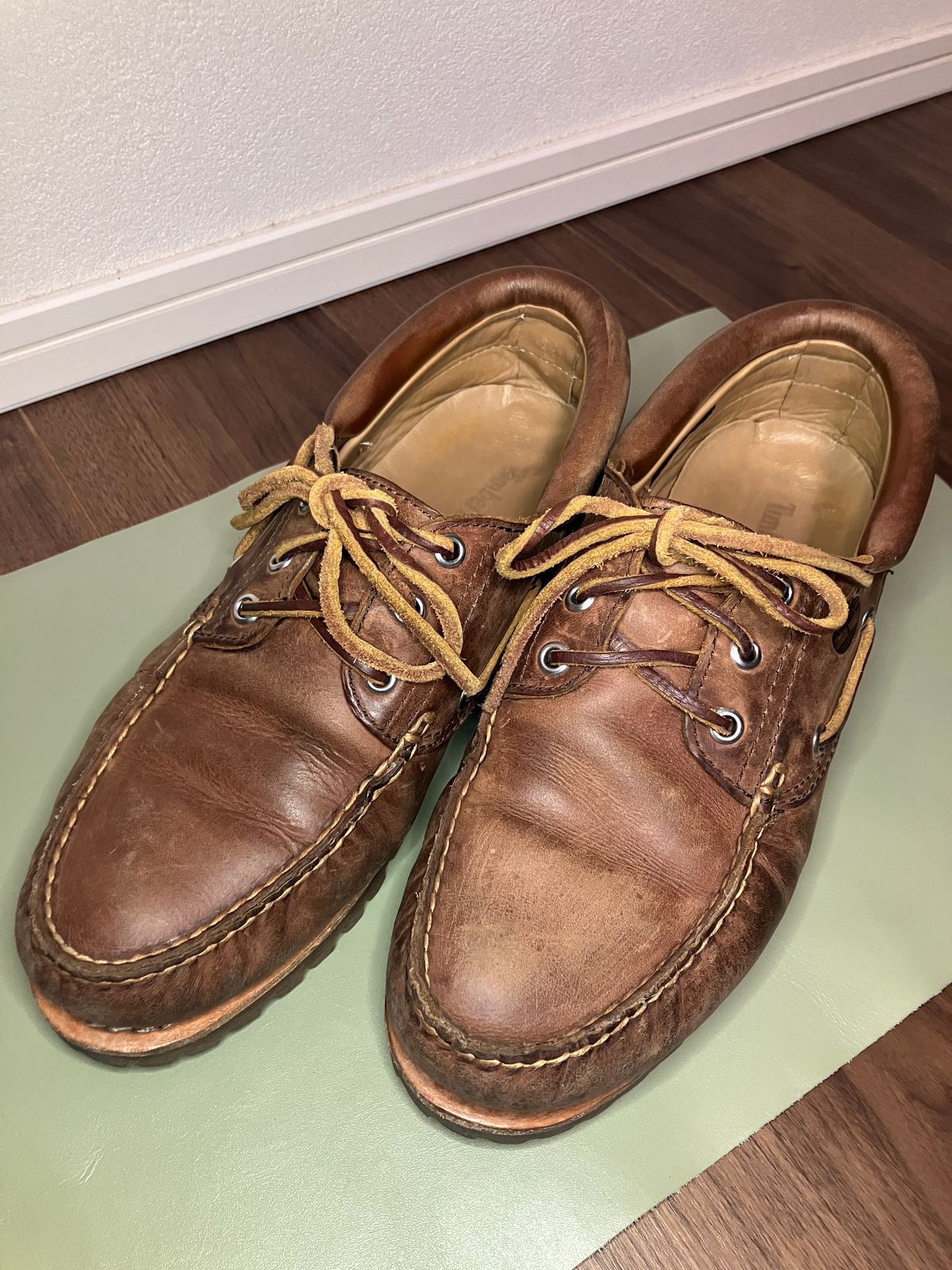 Photo by maru on February 8, 2025 of the Timberland 3eye Classic Lug in Full Grain Leather Brown.