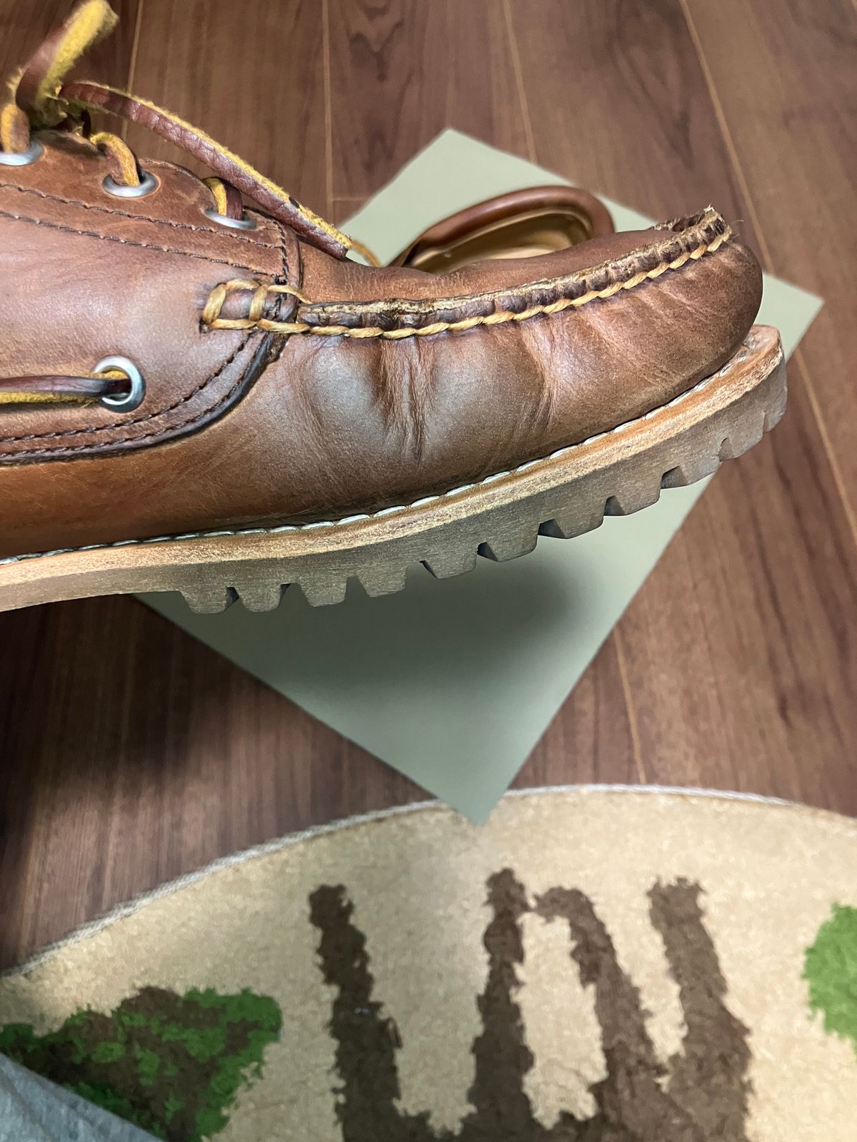 Photo by maru on December 19, 2024 of the Timberland 3eye Classic Lug in Full Grain Leather Brown.