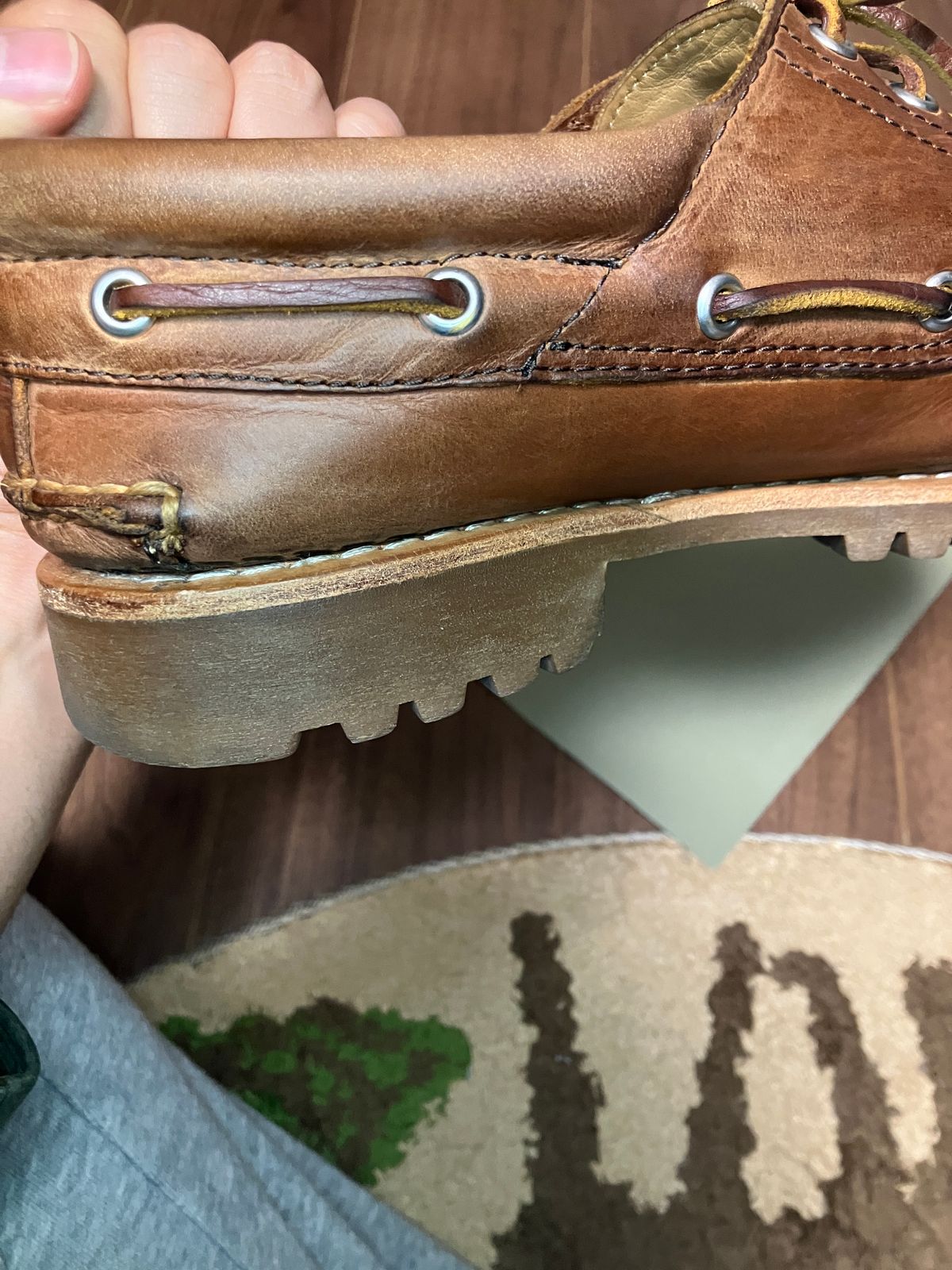 Photo by maru on December 19, 2024 of the Timberland 3eye Classic Lug in Full Grain Leather Brown.