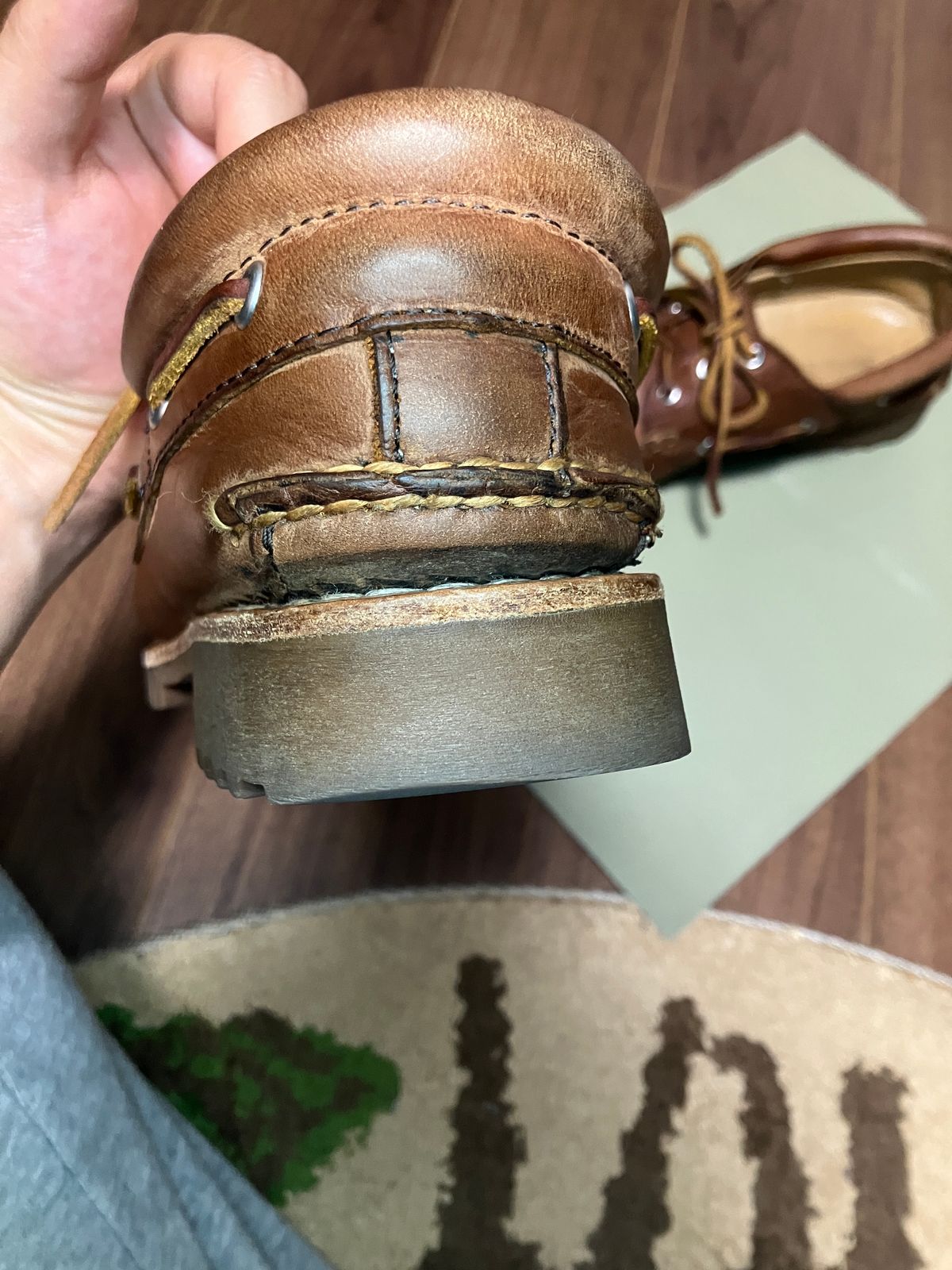 Photo by maru on December 19, 2024 of the Timberland 3eye Classic Lug in Full Grain Leather Brown.
