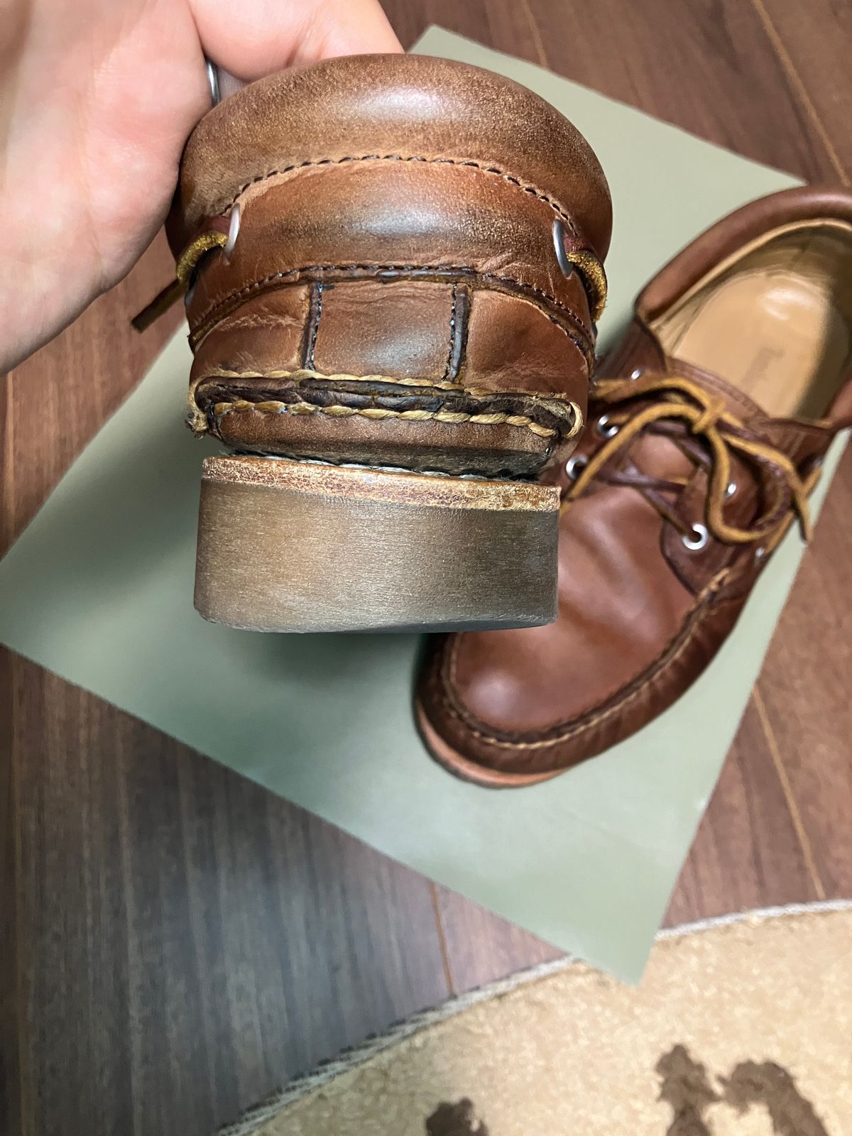 Photo by maru on December 19, 2024 of the Timberland 3eye Classic Lug in Full Grain Leather Brown.