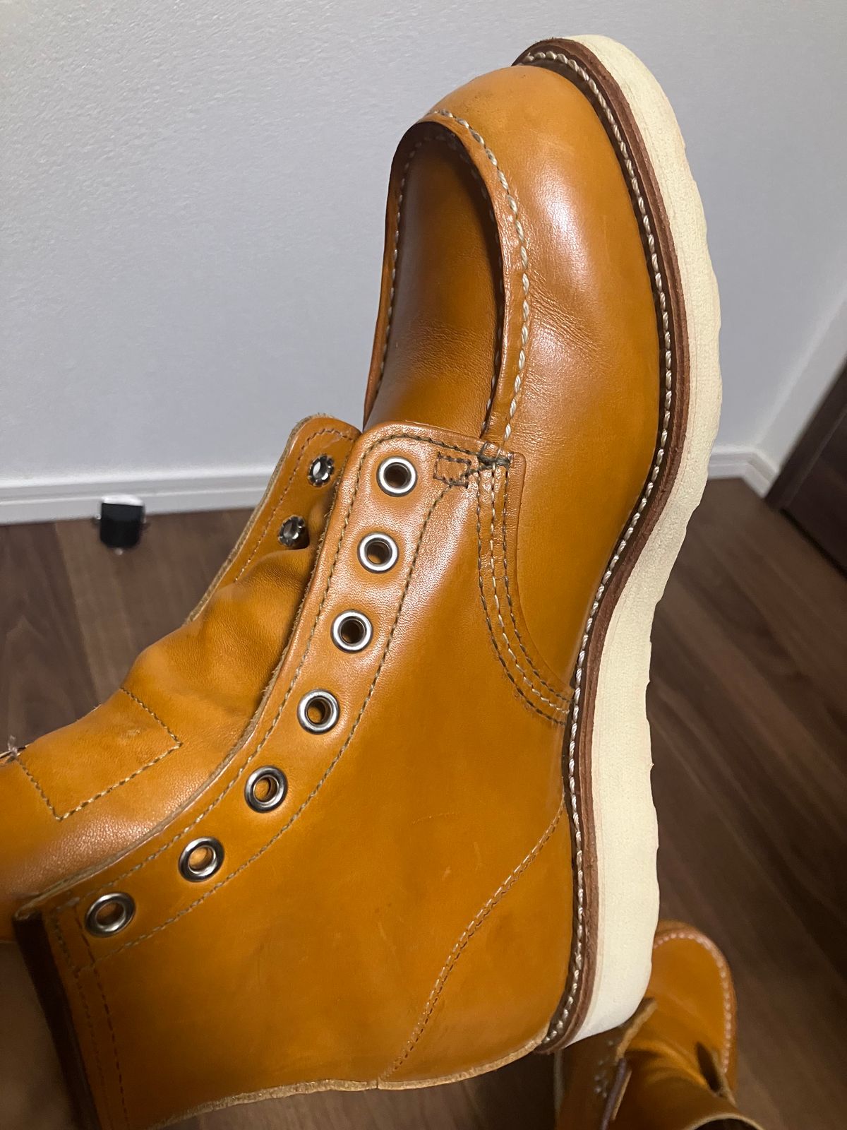 Photo by maru on September 21, 2024 of the Red Wing 6-Inch Classic Moc in S.B. Foot Sequoia Gold Russet.