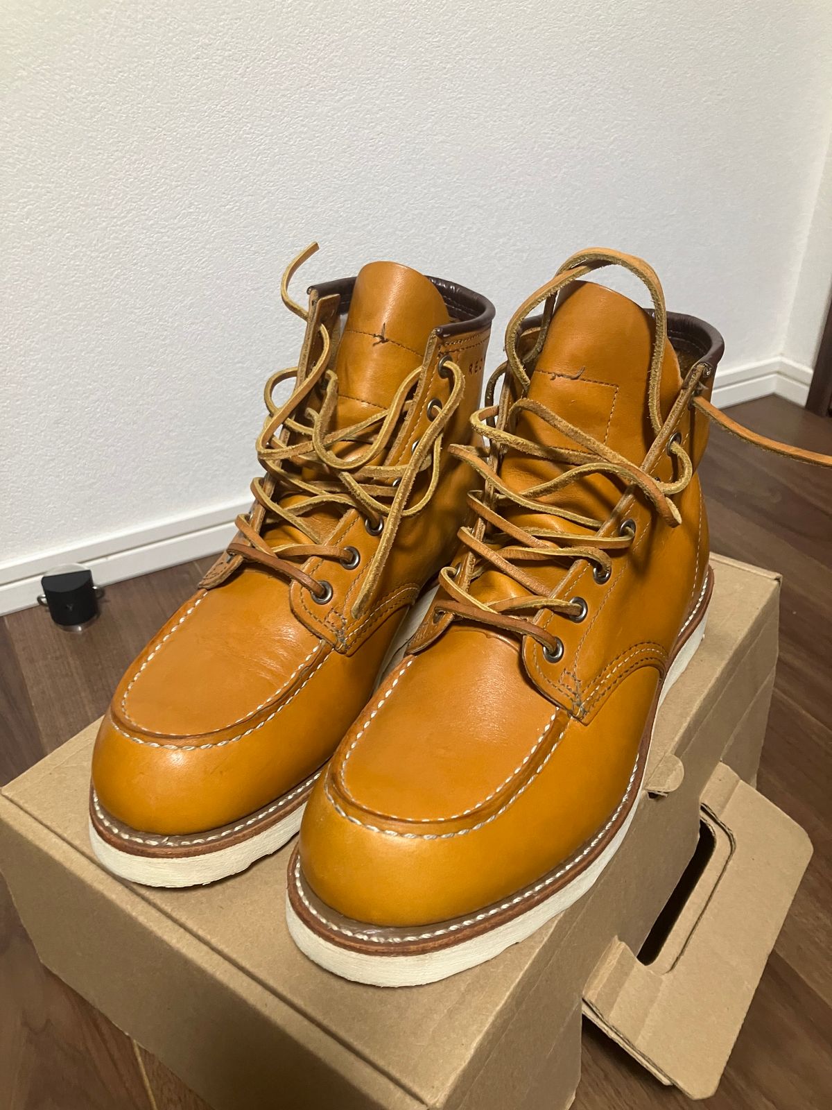 Photo by maru on September 21, 2024 of the Red Wing 6-Inch Classic Moc in S.B. Foot Sequoia Gold Russet.