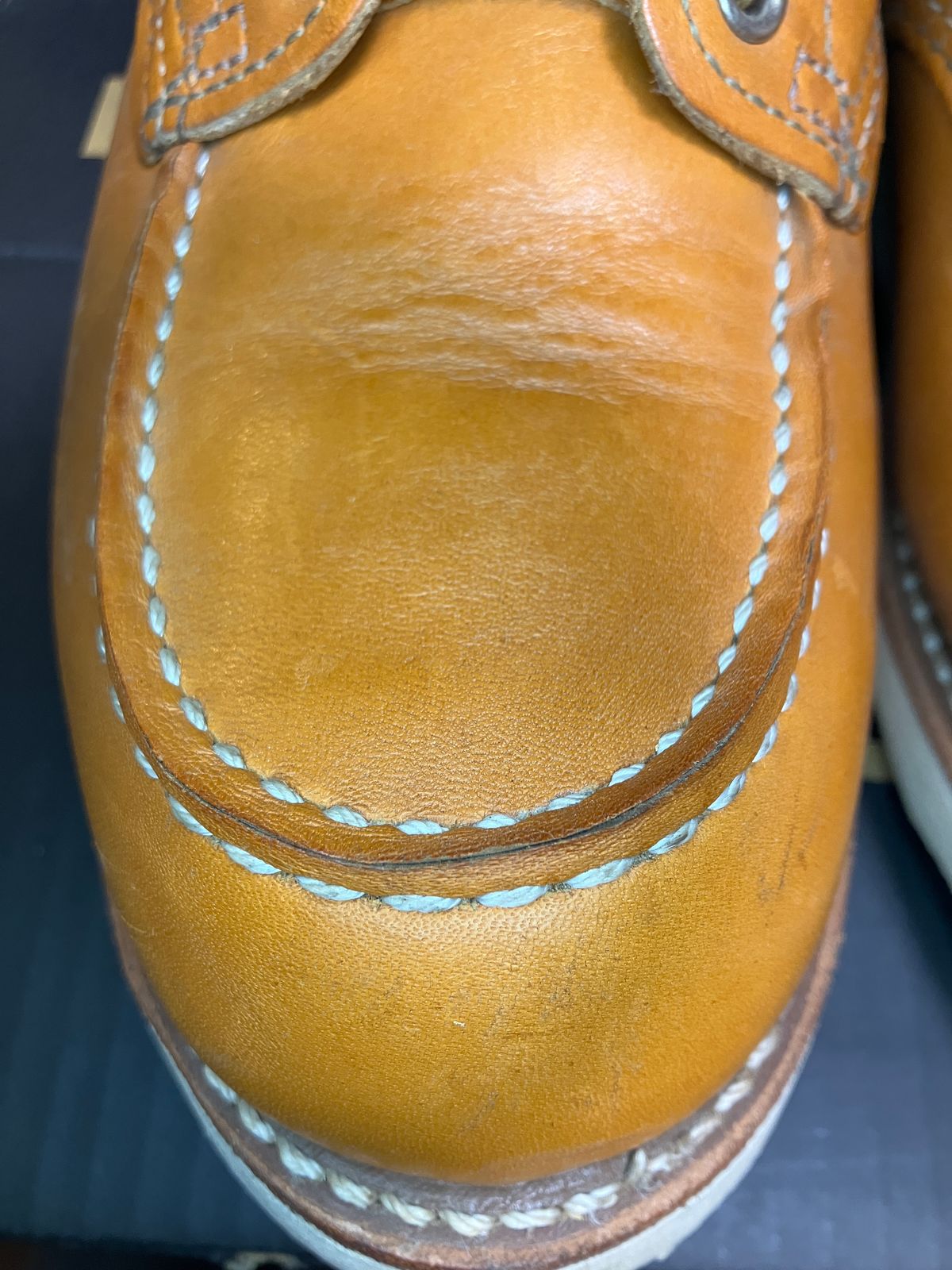 Photo by maru on January 13, 2025 of the Red Wing 6-Inch Classic Moc in S.B. Foot Sequoia Gold Russet.