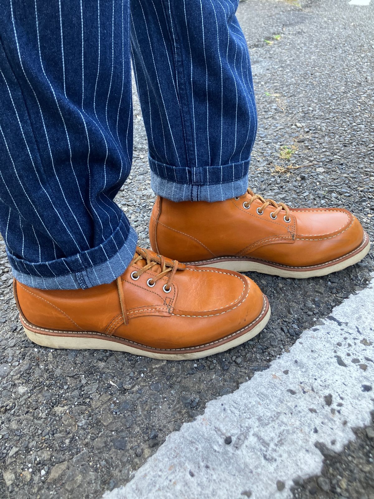 Photo by maru on June 28, 2025 of the Red Wing 6-Inch Classic Moc in S.B. Foot Sequoia Gold Russet.